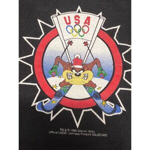 Warner Bros Looney Tunes Tazmanian Devil 1996 USA Olympics Ski T Shirt XL